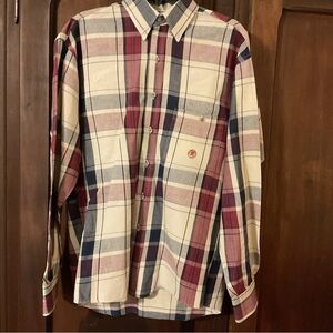 Twenty X Plaid Button Down Long Sleeve Shirt by Wrangler Size 15 1/2 X 34/35